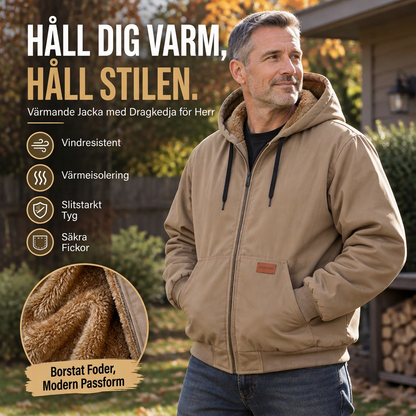 💥 Varm och bekväm höst- och vinterjacka med huva för män